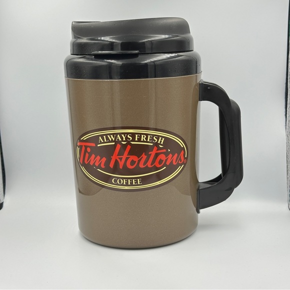 Tim Hortons Mega 64 oz. Insulated Plastic To Go Travel Coffee Mug 9.5" Tall - Picture 9 of 10